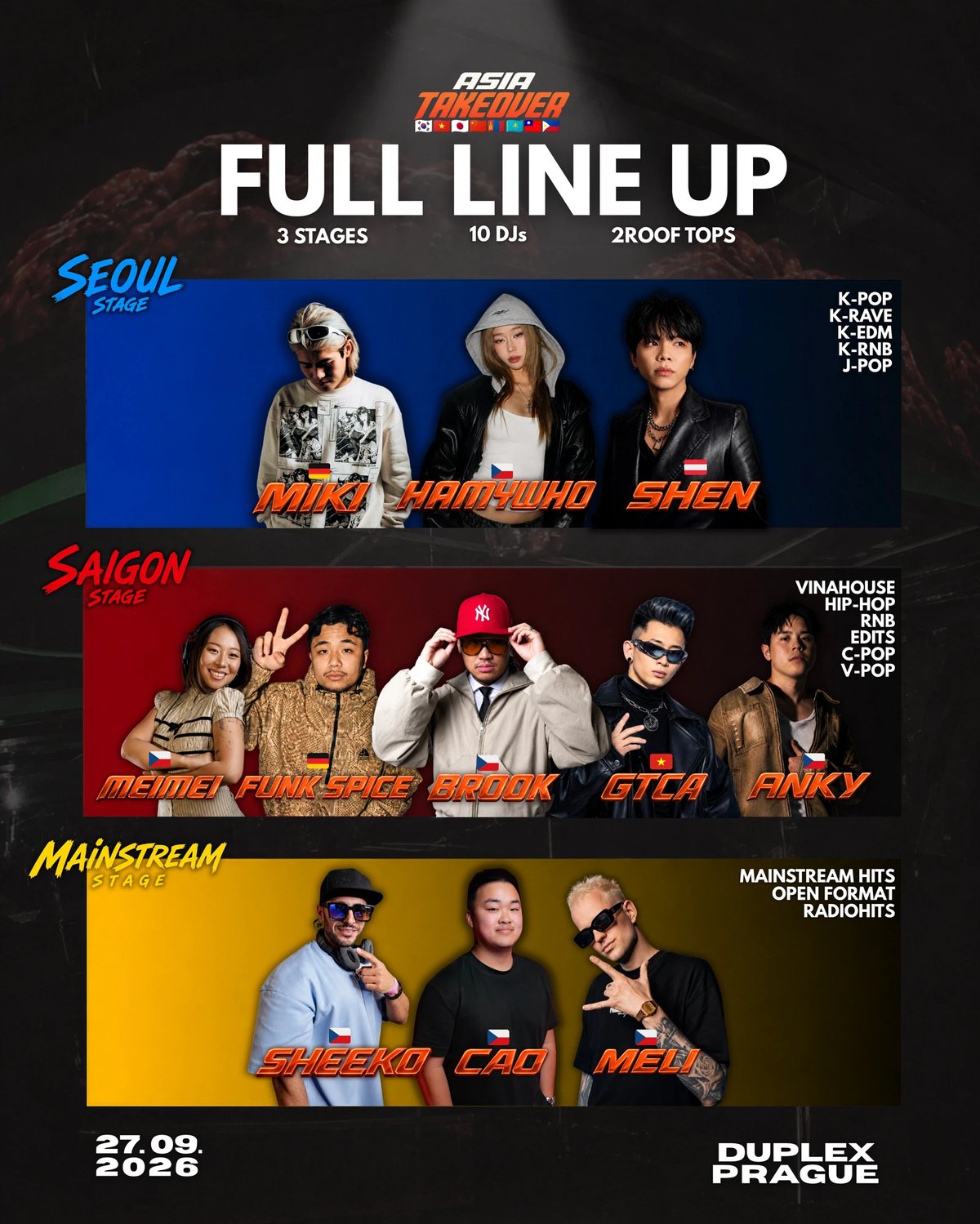 Full line up — all 3 stages